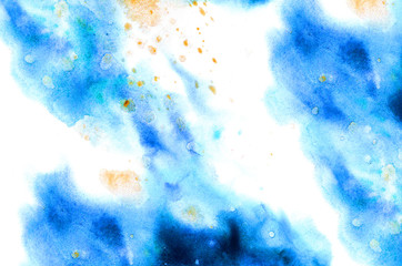 Abstract colorful watercolor background for graphic design, hand painted on paper