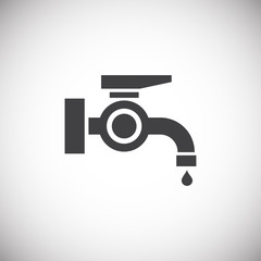 Faucet related icon on background for graphic and web design. Simple illustration. Internet concept symbol for website button or mobile app.