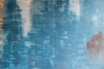 Abstract background old blue paint cement