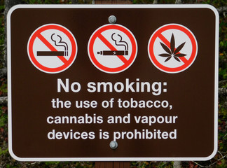 No smoking, no vaping, no cannabis sign