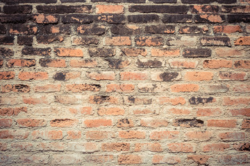 Old red brick wall texture