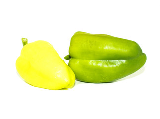 bell pepper yellow green white background