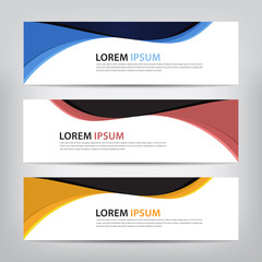 Naklejka premium abstract wave banner template, vector illustration