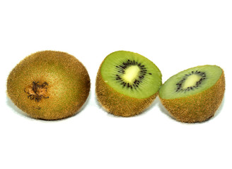 Fototapeta premium Green kiwi white background
