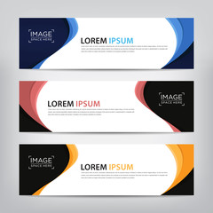 abstract wave banner template, vector illustration