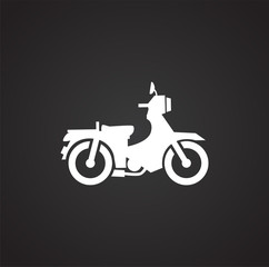 Moto related icon on background for graphic and web design. Simple illustration. Internet concept symbol for website button or mobile app.