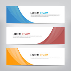 abstract wave banner template, vector illustration