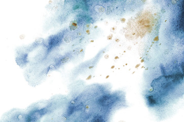 Abstract colorful watercolor background for graphic design, hand painted on paper