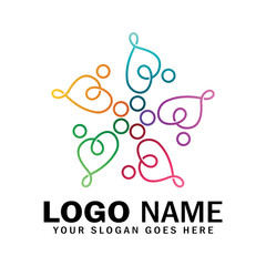 People foundation logo, Social relationship logo and icon, community associations, child adoption, humanitarian charity