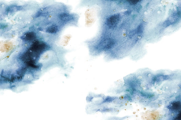 Abstract colorful watercolor background for graphic design, hand painted on paper