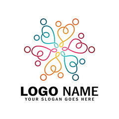 People foundation logo, Social relationship logo and icon, community associations, child adoption, humanitarian charity