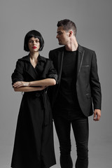 portrait of young man and woman