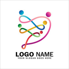 People foundation logo, Social relationship logo and icon, community associations, child adoption, humanitarian charity