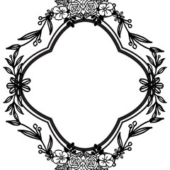 Cute wreath frame, invitation or greeting card design. Vector
