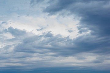 Fototapeta na wymiar Storm clouds closed the sky. The sky before the rain. Dramatic view of the sky.