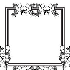 Wallpaper of posters with decor of floral frame, beautiful shape. Vector