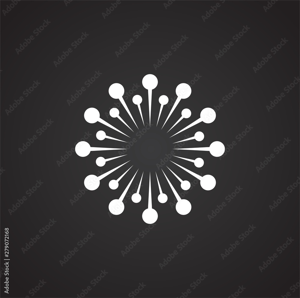 Poster firework related icon on background for graphic and web design. simple illustration. internet concep