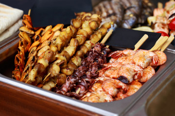 The seafood kebab
