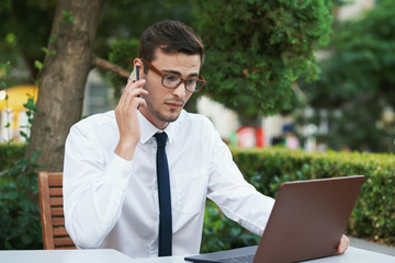 businessman talking on cell phone