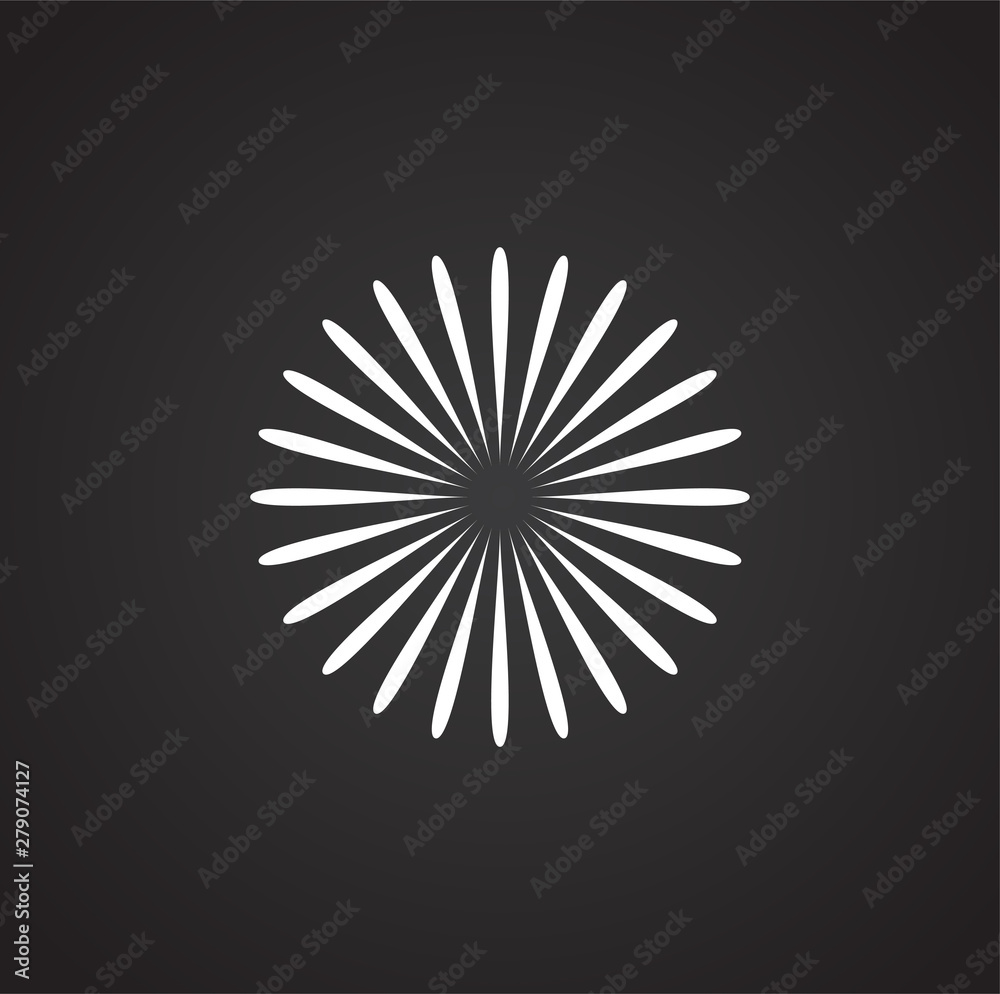 Poster firework related icon on background for graphic and web design. simple illustration. internet concep