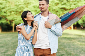 happy couple in the park