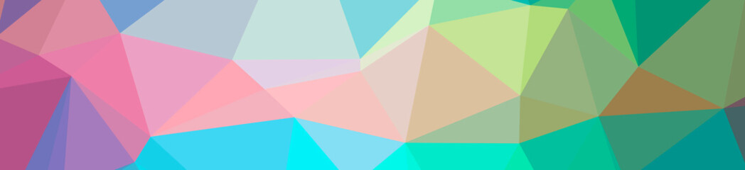 Illustration of abstract Green, Pink, Purple, Red, Yellow banner low poly background. Beautiful polygon design pattern.