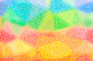 Abstract illustration of green, orange, pink, red Color Pencil High Coverage background
