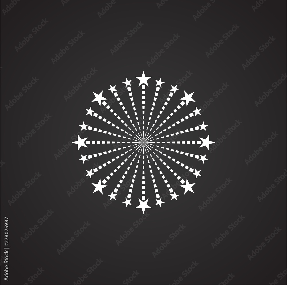 Poster firework related icon on background for graphic and web design. simple illustration. internet concep