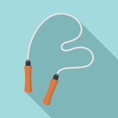 Jumping rope icon. Flat illustration of jumping rope vector icon for web design