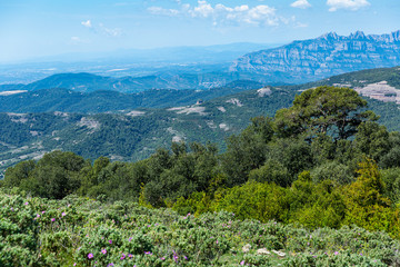 Naklejka na ściany i meble Mountain landscape of Natural Park de Sant Llorenc del Munt i l Obac