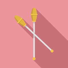 Gymnastics sticks icon. Flat illustration of gymnastics sticks vector icon for web design
