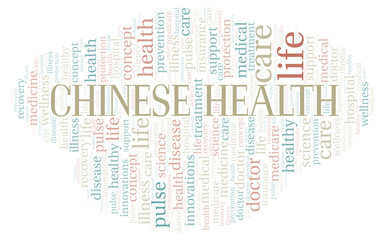 Obraz premium Chinese Health word cloud.