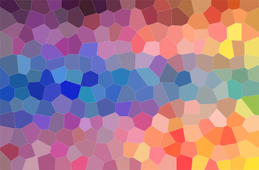 Abstract illustration of blue, purple and yellow bright middle size hexagon background.