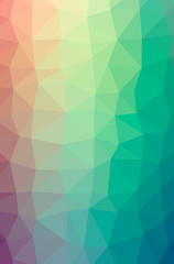 Obraz premium Illustration of abstract low poly green vertical background.
