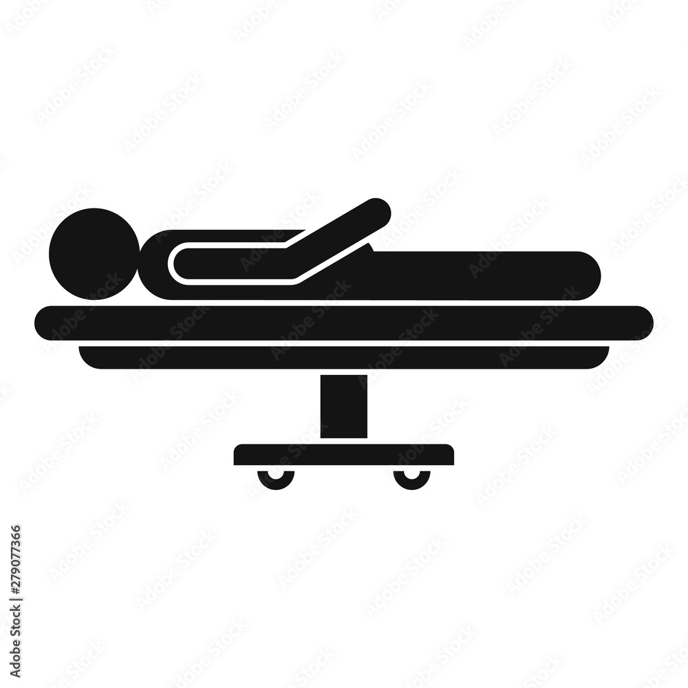 Sticker Man surgery bed icon. Simple illustration of man surgery bed vector icon for web design isolated on white background