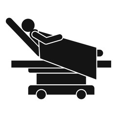 Man at hospital bed icon. Simple illustration of man at hospital bed vector icon for web design isolated on white background