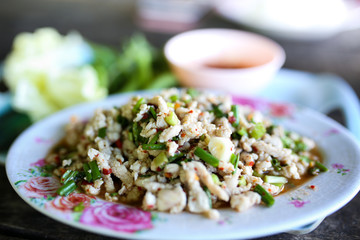  Spicy minced pork, Thai food