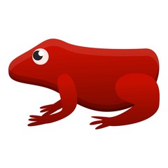 Red tropical frog icon. Cartoon of red tropical frog vector icon for web design isolated on white background