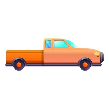 Side of pickup icon. Cartoon of side of pickup vector icon for web design isolated on white background