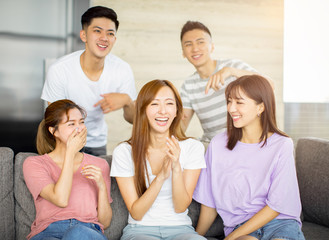 young people having fun on the couch