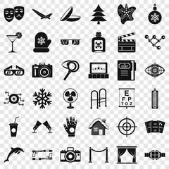 Poison icons set. Simple style of 36 poison vector icons for web for any design
