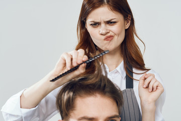 portrait of young woman with scissors