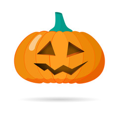 Decorated pumpkin for Halloween isolated on white background. Vector illustration. - 279080900