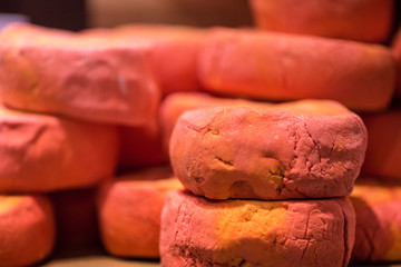 Shop of natural cosmetics, salt bombs for a bath