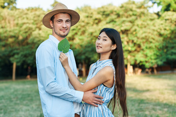 young couple in the park