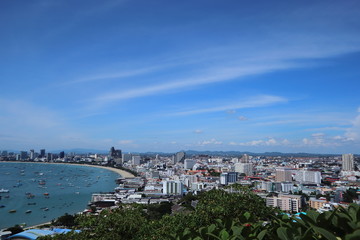 Obraz premium aerial view of pattaya from top of mountain , Thailand