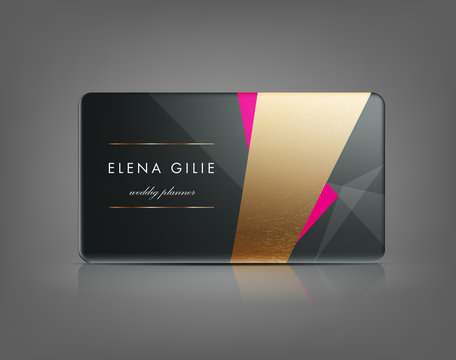 Elegant Template Luxury Business Card with Gold Dust & Place for Text.