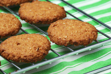 Fresh-baked cookies ready in the table
