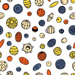 Hand drawn beads. Vector  seamless pattern.