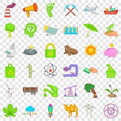 Global warming icons set. Cartoon style of 36 global warming vector icons for web for any design
